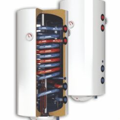 Бойлер с две паралелни серпентини Sunsystem 150л., 3kW, емайлиран, голям диаметър