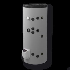 Бойлер с две серпентини, 200л.,стоящ, с електронно управление, Елдом, неръждаем