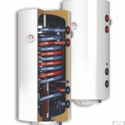 Бойлер с две паралелни серпентини Sunsystem 200л., 3kW, емайлиран, голям диаметър