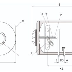 Бойлер Sunsystem 120л., 1.5kW, хоризонтален, емайлиран, голям диаметър