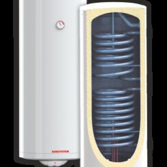 Бойлер с две серпентини Sunsystem 200л., 3kW, емайлиран, голям диаметър