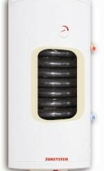 Бойлер със серпентина Sunsystem 100л., 2kW, емайлиран, голям диаметър