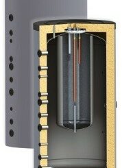 Бойлер Sunsystem 1500л., 7.5kW, за битова гореща вода + буферен съд , емайлиран