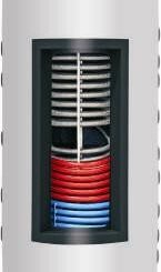 Бойлер със серпентина Sunsystem 500л.,  за съхранение на хигиенична гореща вода за битови нужди и отопление, емайлиран