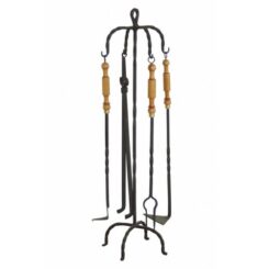 Комплект прибори за камина от ръчно ковано желязо 502