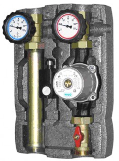 Schaltung Pumpengruppe Heizung HG2 Grundfos 25-70 LE Двуконтурна помпена група за отопление HG2 Grundfos 25-70 LE