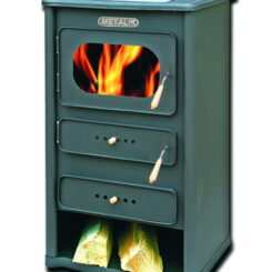 Камина Металик Класик с масивен чугунен плот