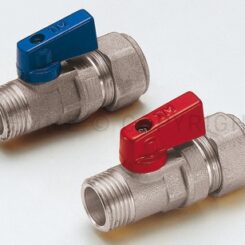 Сферичен кран MINI с адаптор - Матиран Никел