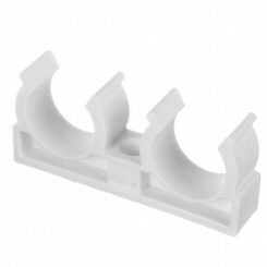 Скоба за Пластмасова Тръба с Жлеб - Двойна
