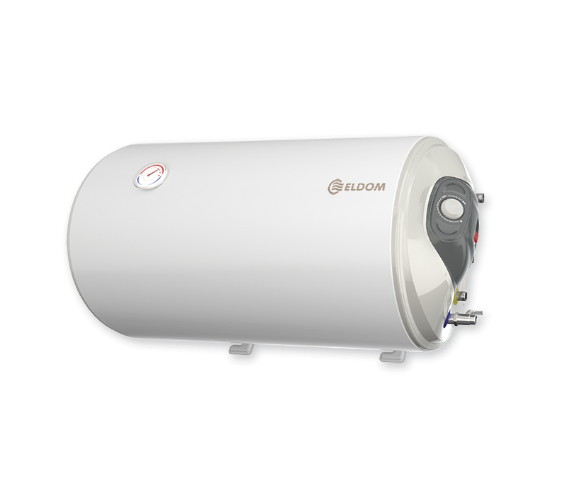 Eldom 80l., with one lower heat exchangers, horizontal, enameled Бойлер със серпентина, хоризонтален, 80л., Елдом, емайлиран, голям диаметър