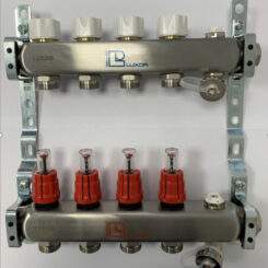 Колекторна група INOX за подово VISION, с дебитомери 1" 10 извода 3/4"  ЕВРОКОНУС-М1